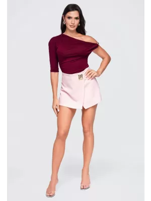 Női póló OMBRE OW-TS-E0075 BURGUNDIA