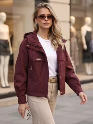 Női kabát DSTREET TY5964 BORDÓ