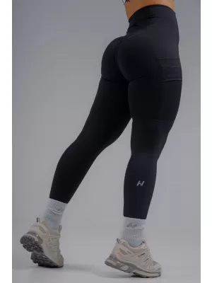 Magas derekú formáló leggings zsebekkel NEBBIA PRIMAL 851 FEKETE
