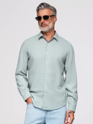 Férfi ing OMBRE OM-SHCS-0190 PASZTELL ZÖLD