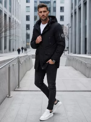 Férfi dzseki DSTREET TX5105 FEKETE