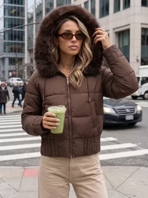 Női kabát DSTREET TY5829 BARNA