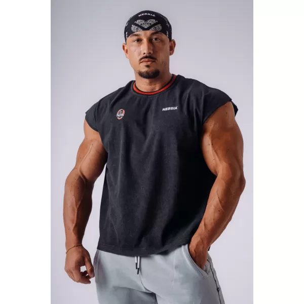  Férfi felsők NEBBIA OLYMPIA MUSCLE COVER 947 FEKETE 