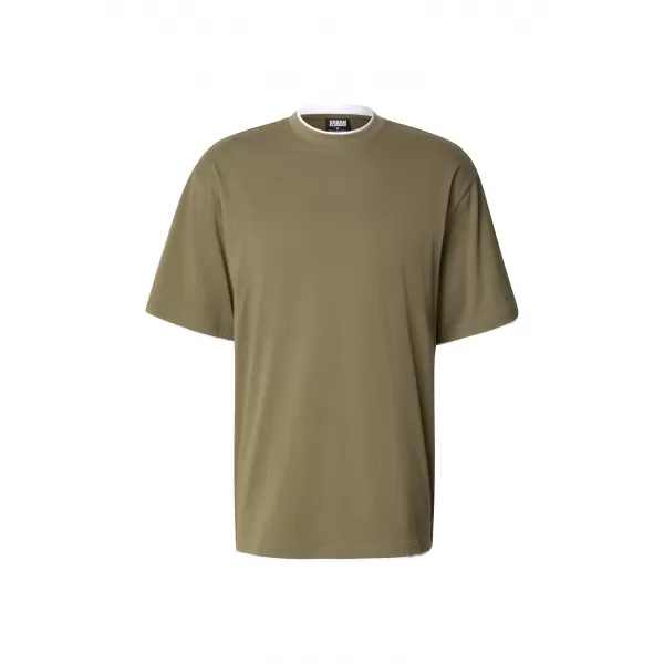  Férfi póló URBAN CLASSICS TB029A-00824 OLÍVA/FEHÉR 
