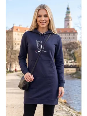 Hosszabbított női pulóver ALTISPORT ALW091419 SÖTÉTKÉK