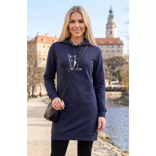  Hosszabbított női pulóver ALTISPORT ALW091419 SÖTÉTKÉK 