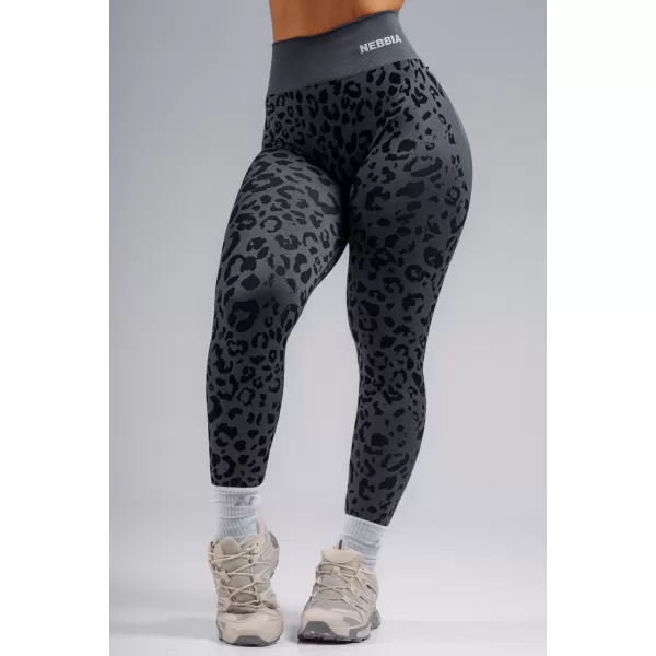  Kompressziós push-up leggings leopárdmintával NEBBIA PRIMAL 849 FEKETE LEOPÁRD 