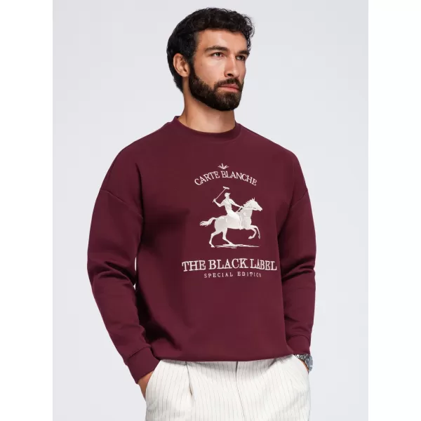  Férfi pulóver OMBRE OM-SSNZ-0267 BURGUNDIA 