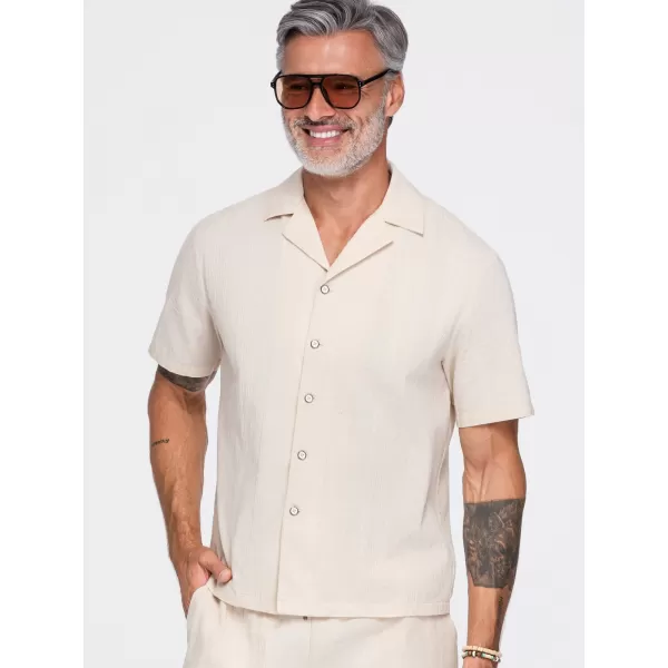  Férfi ing OMBRE OM-SHSS-0221 KRÉM 