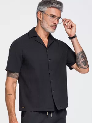 Férfi ing OMBRE OM-SHSS-0221 FEKETE