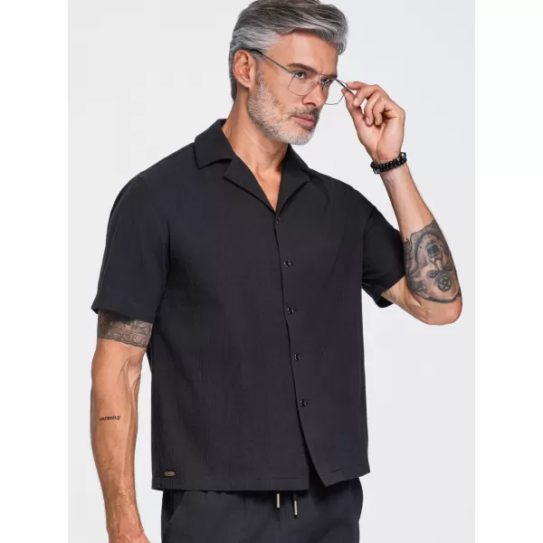  Férfi ing OMBRE OM-SHSS-0221 FEKETE 