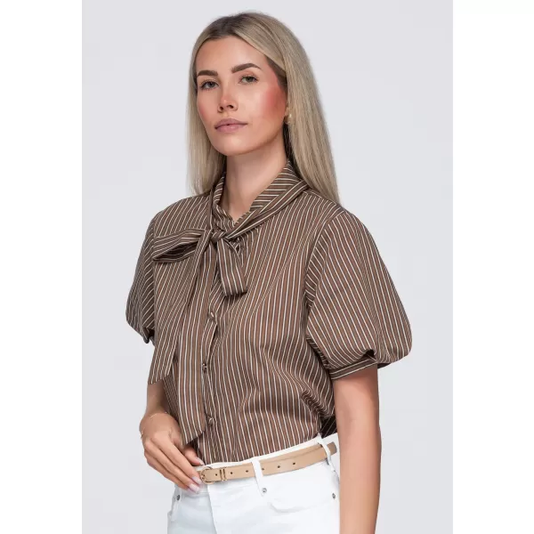  Női ing OMBRE OW-SH-E0067 BARNA 
