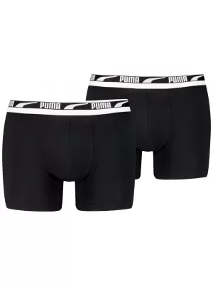 Férfi boxerek PUMA MEN EVERYDAY MULTI LOGO BOXER 2P 93832501 FEKETE