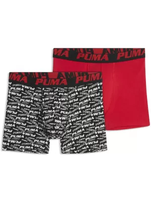 Gyermek boxerek PUMA BOYS SCATTERED LOGO PRINT BOXERS 2P 94780303 PIROS/FEKETE