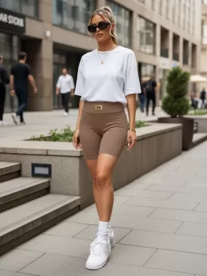 Női rövidnadrág DSTREET SY0558 KARAMELLA