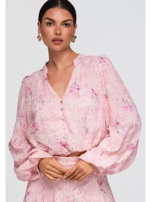 Női ing OMBRE OW-SH-E0058 RÓZSASZÍN