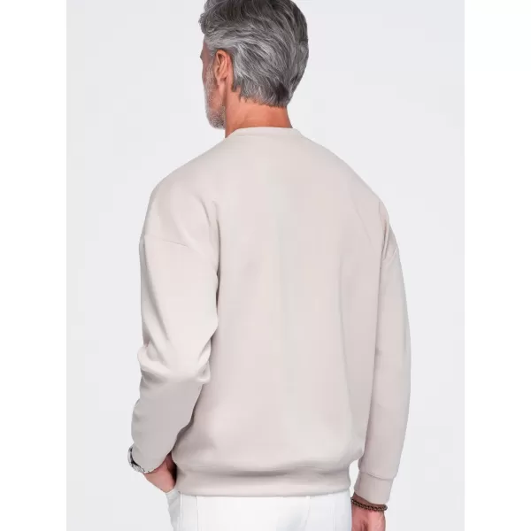  Férfi pulóver OMBRE OM-SSNZ-0267 BÉZS 
