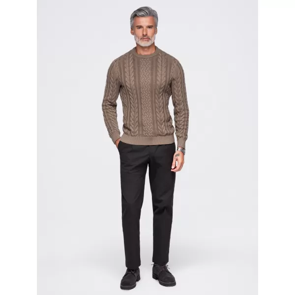 Férfi pulóver OMBRE OM-SWSW-0191 BARNA 