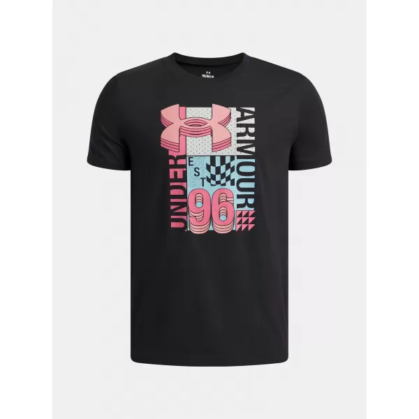  Fiú póló UNDER ARMOUR B LOGO WM COLLAGE SS 6009271-001 FEKETE 