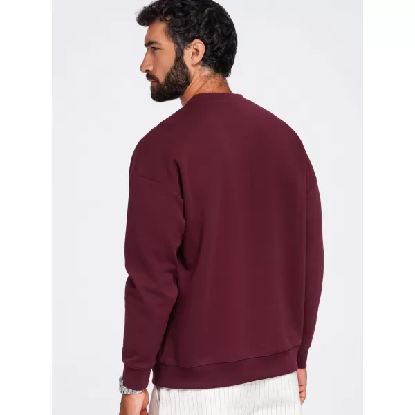  Férfi pulóver OMBRE OM-SSNZ-0267 BURGUNDIA 