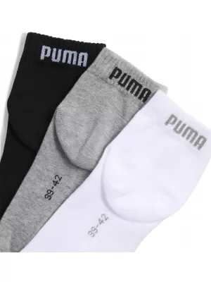 Zokni PUMA UNISEX QUARTER PLAIN 3P 93858917 SZÜRKE/FEHÉR/FEKETE