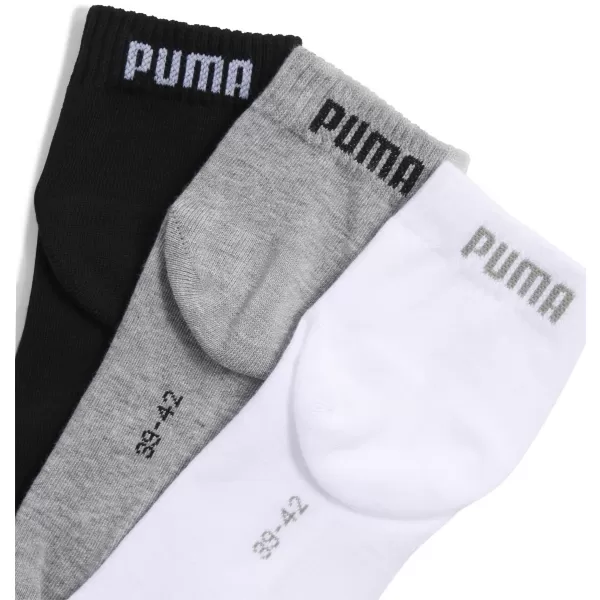  Zokni PUMA UNISEX QUARTER PLAIN 3P 93858917 SZÜRKE/FEHÉR/FEKETE 
