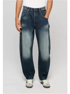 Férfi nadrág URBAN CLASSICS TB8057 SÖTÉTKÉK MÁRVÁNY MOSOTT