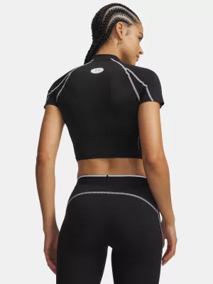 Női póló UNDER ARMOUR HEATGEAR ELITE CROP MCK SS 6014710-008 FEKETE