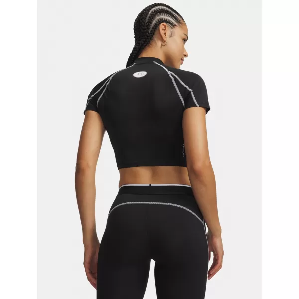  Női póló UNDER ARMOUR HEATGEAR ELITE CROP MCK SS 6014710-008 FEKETE 