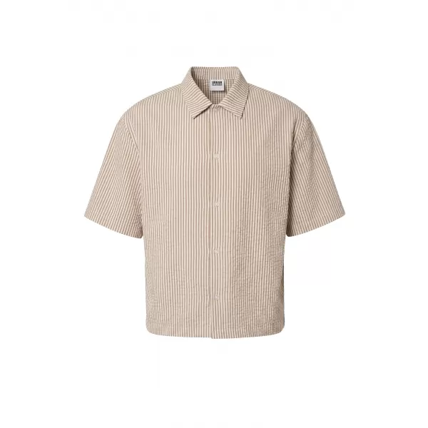  Férfi ing URBAN CLASSICS TB8417-22409 BARNA MOKKA/FEHÉR 