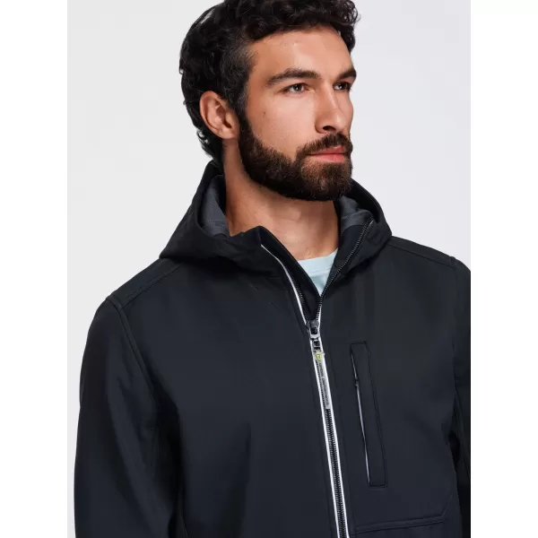 Férfi softshell kabát OMBRE OM-JANP-0292 FEKETE 
