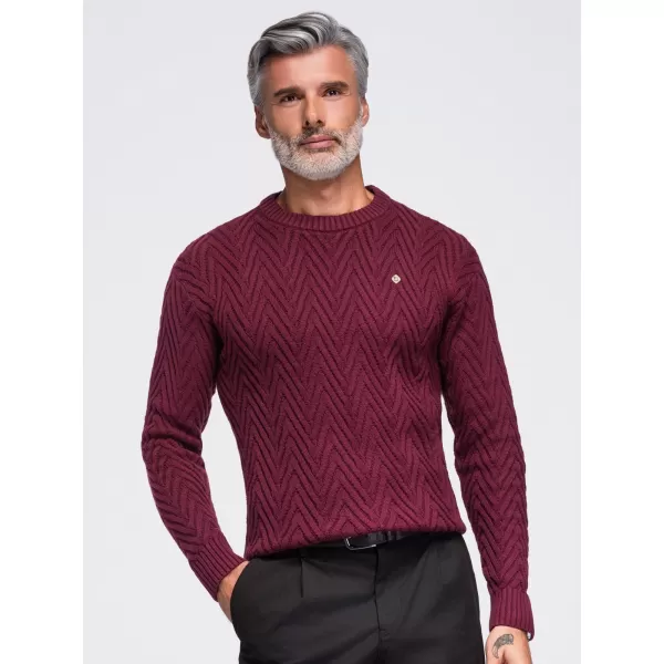  Férfi pulóver OMBRE OM-SWSW-0190 BURGUNDIA 