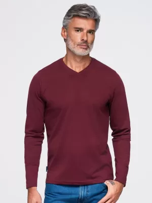 Férfi póló OMBRE OM-LSBL-0143 BURGUNDIA