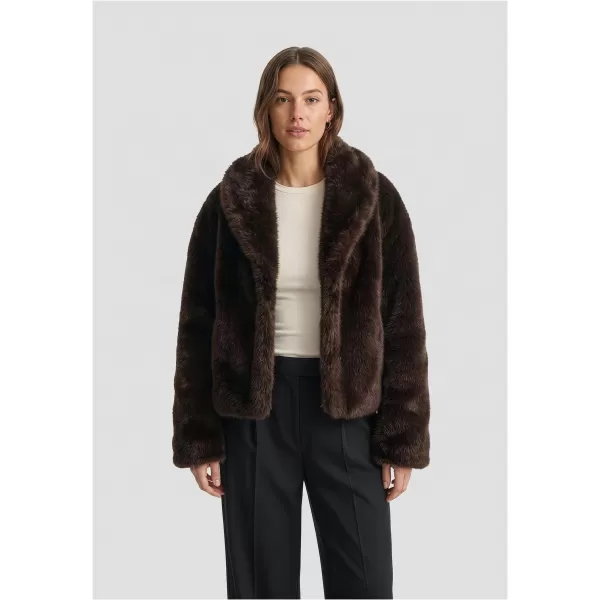  Női szőrme kabát URBAN CLASSICS TB8120-00075 BARNA 