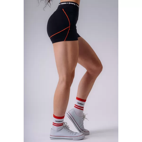  Női rövidnadrág NEBBIA OLYMPIA HIGH-WAIST 937 FEKETE 