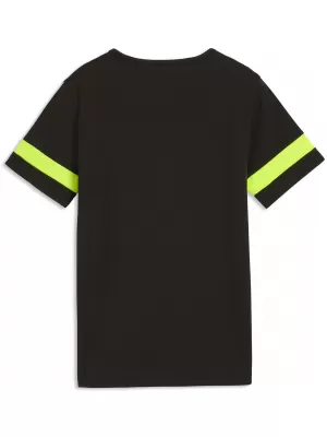 Gyermek póló PUMA ATTACANTO LOGO JERSEY JR 66104603 PUMA FEKETE/LIME FACSART