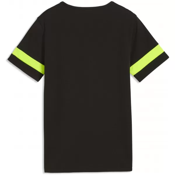  Gyermek póló PUMA ATTACANTO LOGO JERSEY JR 66104603 PUMA FEKETE/LIME FACSART 