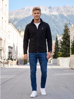 Férfi polár pulóver ALTISPORT ALM002852 FEKETE ÉS EZÜST