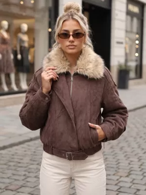Női kabát DSTREET TY5701 BARNA