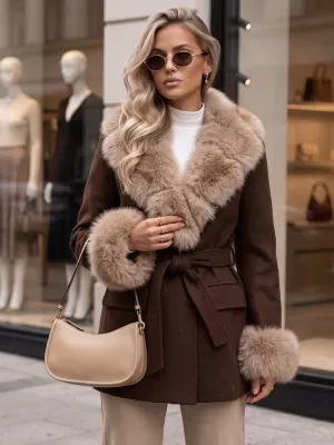 Női kabát DSTREET TY6079 BARNA