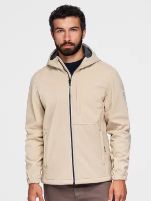 Férfi softshell kabát OMBRE OM-JANP-0292 HOMOK