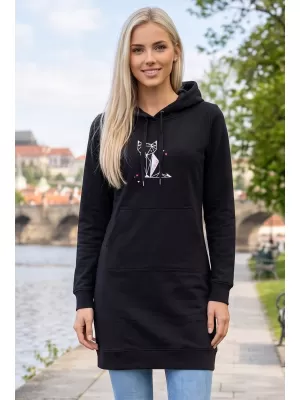 Hosszabbított női pulóver ALTISPORT ALW091419 FEKETE RÓZSASZÍN