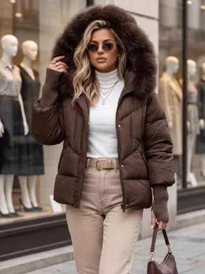 Női kabát DSTREET TY5744 BARNA