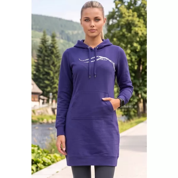  Hosszabbított női pulóver ALTISPORT ALW001419 ÉJFÉLKÉK 