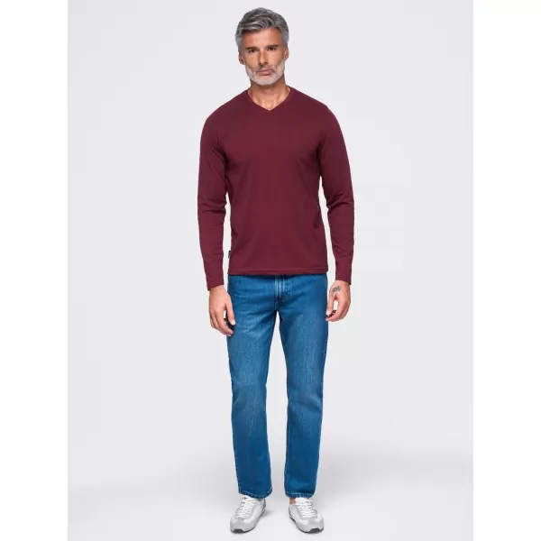  Férfi póló OMBRE OM-LSBL-0143 BURGUNDIA 