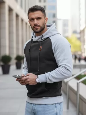 Férfi pulóver DSTREET BX5935 FEKETE