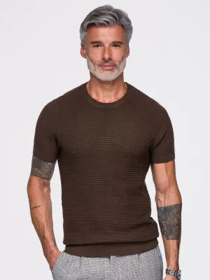 Férfi póló OMBRE OM-TSCT-0303 BARNA