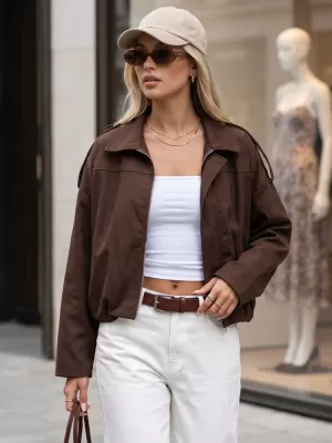 Női kabát DSTREET TY5956 BARNA