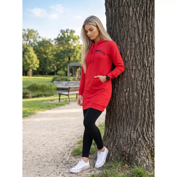  Hosszabbított női pulóver ALTISPORT ALW001419 PIROS 