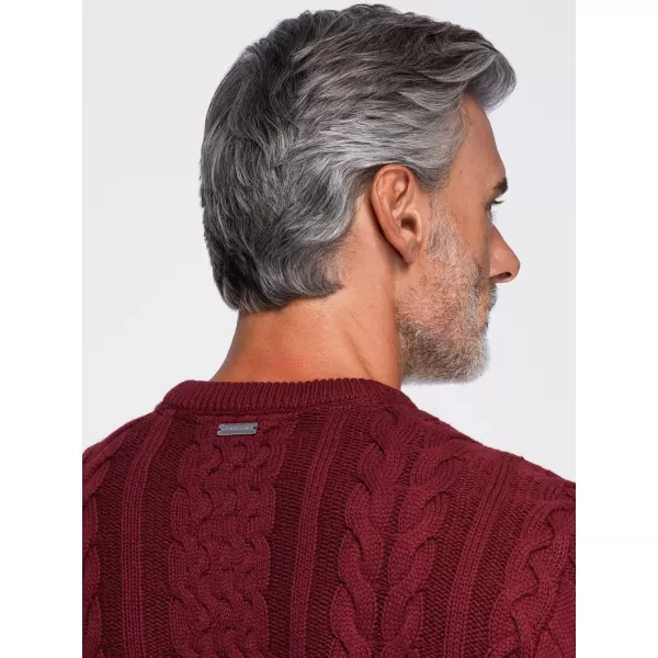  Férfi pulóver OMBRE OM-SWSW-0191 BURGUNDIA 
